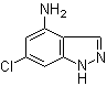 structure of CAS# 885519-32-4, 6-Chloro-1H-indazol-4-amine