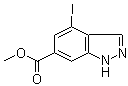 structure of CAS# 885519-33-5, 4-Iodo-1H-indazole-6-carboxylic acid methyl ester