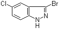 3-溴-5-氯-1H-吲唑分子结构 (CAS 885521-43-7)