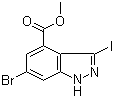 6-溴-3-碘-1H-吲唑-4-羧酸甲酯分子结构 (CAS 885523-89-7)