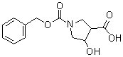 structure of CAS# 886362-64-7, 4-羟基-1,3-吡咯烷二甲酸 1-苄酯