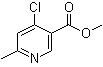 4-氯-6-甲基-3-吡啶羧酸甲酯分子结构 (CAS 886372-05-0)