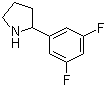structure of CAS# 886503-11-3, 2-(3,5-二氟苯基)吡咯烷