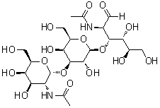 O-2-乙酰氨基-2-脱氧-alpha-D-半乳糖基-(1→3)-O-beta-D-半乳糖基-(1→3)-2-乙酰氨基-2-脱氧-D-葡萄糖分子结构 (CAS 886750-14-7)