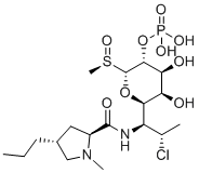 CAS # 887402-21-3, (R)-Clindamycin Phosphate Sulfoxide Formic Acid, (2R,3R,4S,5R,6R)-6-((1S,2S)-2-Chloro-1-((2S,4R)-1-methyl-4-propylpyrrolidine-2-carboxamido)propyl)-4,5-dihydroxy-2-((R)-methylsulfinyl)tetrahydro-2H-pyran-3-yl dihydrogen phosphate