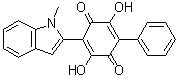 2,5-二羟基-3-(1-甲基-1H-吲哚-2-基)-6-苯基-2,5-环己二烯-1,4-二酮分子结构 (CAS 887407-21-8)