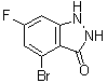 structure of CAS# 887567-85-3, 4-溴-6-氟-1,2-二氢-3H-吲唑-3-酮