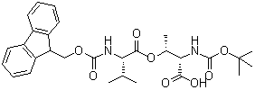 N-[叔丁氧羰基]-O-[N-[芴甲氧羰基]-L-缬氨酰]-L-苏氨酸分子结构 (CAS 887707-95-1)