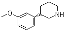 (S)-3-(3-甲氧基苯基)哌啶分子结构 (CAS 88784-37-6)