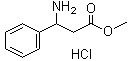3-氨基-3-苯基丙酸甲酯盐酸盐分子结构 (CAS 88831-43-0)