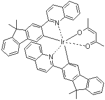 二[9,9-二甲基-2-(2-喹啉基)-9H-芴-3-基](2,4-戊二酮)铱分子结构 (CAS 889750-25-8)
