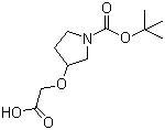 3-(羧基甲氧基)-1-吡咯烷甲酸 1-叔丁酯分子结构 (CAS 889952-88-9)