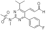 N-[4-(4-氟苯基)-6-(1-甲基乙基)-5-[(1E)-3-氧代-1-丙烯-1-基]-2-嘧啶基]-N-甲基甲烷磺酰胺分子结构 (CAS 890028-66-7)