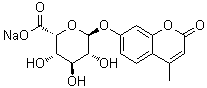structure of CAS# 89157-94-8, 4-甲基-2-氧代-2H-1-苯并吡喃-7-基 alpha-L-吡喃艾杜糖苷酸单钠盐