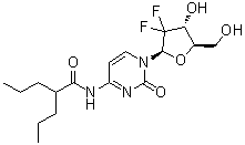 structure of CAS# 892128-60-8, 2'-Deoxy-2',2'-difluoro-N-(1-oxo-2-propylpentyl)cytidine
