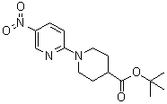 1-(5-硝基-2-吡啶基)-4-哌啶羧酸叔丁酯分子结构 (CAS 892492-26-1)