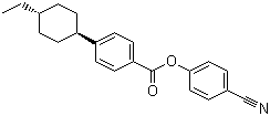 反式-4-(4-乙基环己基)苯甲酸对氰基苯酚酯分子结构 (CAS 89331-97-5)