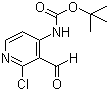 N-(2-氯-3-甲酰基-4-吡啶基)氨基甲酸叔丁酯分子结构 (CAS 893423-62-6)