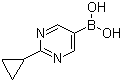 structure of CAS# 893567-15-2, (2-Cyclopropyl-5-pyrimidinyl)boronic acid