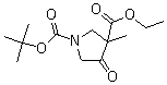 structure of CAS# 897043-85-5, 3-Methyl-4-oxo-1,3-pyrrolidinedicarboxylic acid 1-(tert-butyl) 3-ethyl ester