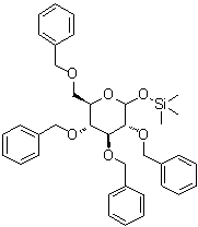2,3,4,6-四-O-(苯基甲基)-1-O-(三甲基硅烷基)-D-吡喃葡萄糖分子结构 (CAS 89825-08-1)