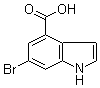 structure of CAS# 898746-91-3, 6-溴-1H-吲哚-4-羧酸