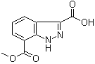 structure of CAS# 898747-36-9, 1H-吲唑-3,7-二甲酸 7-甲酯