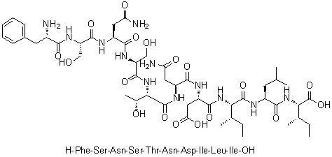 L-苯丙氨酰-L-丝氨酰-L-天冬氨酰胺酰-L-丝氨酰-L-苏氨酰-L-天冬氨酰胺酰-L-alpha-天冬氨酰-L-异亮氨酰-L-亮氨酰-L-异亮氨酸分子结构 (CAS 899831-69-7)