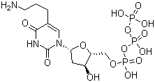 structure of CAS# 90015-82-0, ((2R,3S,5R)-5-(5-(3-氨基丙基)-2,4-二氧代-3,4-二氢嘧啶-1(2H)-基)-3-羟基四氢呋喃-2-基)甲基三磷酸