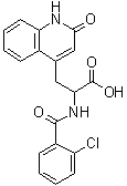 structure of CAS# 90098-06-9, alpha-[(2-氯苯甲酰基)氨基]-1,2-二氢-2-氧代-4-喹啉丙酸