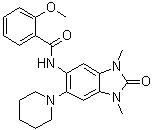 N-[2,3-二氢-1,3-二甲基-2-氧代-6-(1-哌啶基)-1H-苯并咪唑-5-基]-2-甲氧基苯甲酰胺分子结构 (CAS 901245-65-6)
