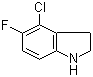 4-氯-5-氟吲哚啉分子结构 (CAS 903551-32-6)