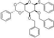 苯基 2,3-二-O-(苯基甲基)-4,6-O-[(R)-苯基亚甲基]-1-硫代-beta-D-吡喃甘露糖苷分子结构 (CAS 903881-30-1)