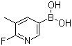 structure of CAS# 904326-92-7, 6-Fluoro-5-methylpyridine-3-boronic acid