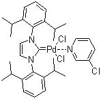 [1,3-双(2,6-二异丙基苯基)咪唑-2-亚基](3-氯吡啶)二氯化钯(IV)分子结构 (CAS 905459-27-0)