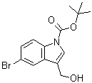 5-溴-3-(羟基甲基)-1H-吲哚-1-羧酸叔丁酯分子结构 (CAS 905710-14-7)