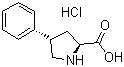 反式-4-苯基-L-脯氨酸盐酸盐分子结构 (CAS 90657-53-7)