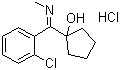 structure of CAS# 90717-16-1, 1-[(2-Chlorophenyl)-N-(methylimino)methyl]cyclopentanol hydrochloride