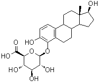 CAS # 90746-95-5, 4-Hydroxyestradiol 4-glucuronide, (17beta)-3,17-Dihydroxyestra-1,3,5(10)-trien-4-yl beta-D-glucopyranosiduronic acid