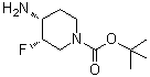 (3S,4R)-4-氨基-3-氟哌啶-1-羧酸叔丁酯分子结构 (CAS 907544-20-1)