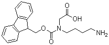 N-(4-氨基丁基)-N-[芴甲氧羰基]甘氨酸分子结构 (CAS 908117-93-1)