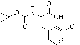 structure of CAS# 90819-30-0, N-[叔丁氧羰基]-3-羟基-L-苯丙氨酸