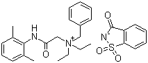 structure of CAS# 90823-38-4, 邻磺酰苯甲酰亚胺 [2-[(2,6-二甲基苯基)氨基]-2-氧代乙基]-N,N-二乙基苄基铵