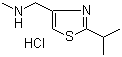 structure of CAS# 908591-25-3, 2-Isopropyl-4-[(N-methylamino)methyl]thiazole hydrochloride