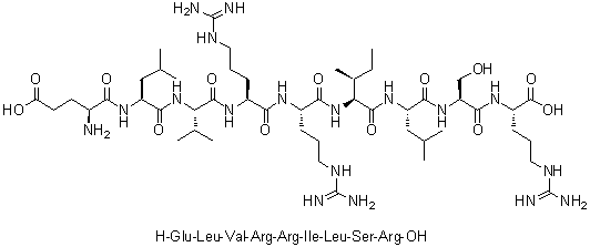 L-alpha-谷氨酰-L-亮氨酰-L-缬氨酰-L-精氨酰-L-精氨酰-L-异亮氨酰-L-亮氨酰-L-丝氨酰-L-精氨酸分子结构 (CAS 909017-58-9)