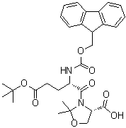 (gammaS,4S)-4-羧基-gamma-[[芴甲氧羰基]氨基]-2,2-二甲基-delta-氧代-3-恶唑烷戊酸叔丁酯分子结构 (CAS 909115-33-9)