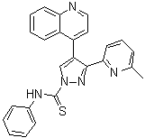 structure of CAS# 909910-43-6, 3-(6-甲基-2-吡啶基)-N-苯基-4-(4-喹啉基)-1H-吡唑-1-硫代甲酰胺