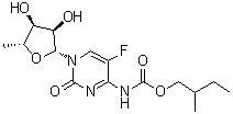 5'-脱氧-5-氟-N-[(2-甲基丁氧基)羰基]胞苷分子结构 (CAS 910129-15-6)