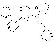 1-乙酰氧基-2,3,5-三苄氧基-1-beta-D-呋喃核糖分子结构 (CAS 91110-24-6)