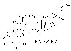 甘草酸铵三水合物分子结构 (CAS 911217-00-0)